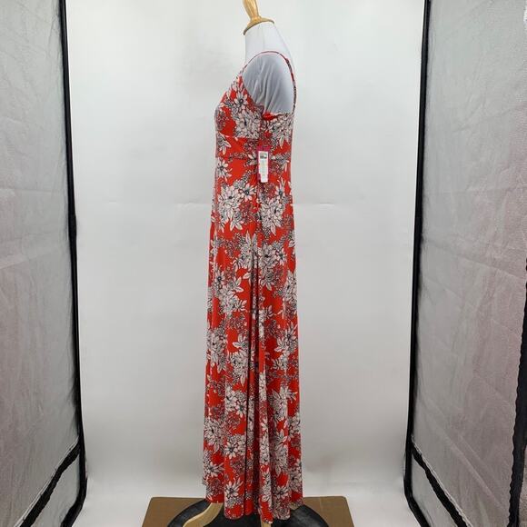 Vince Camuto Dress Womens S Small Botanical Floral V Neck Spaghetti Strap Maxi - Picture 3 of 12